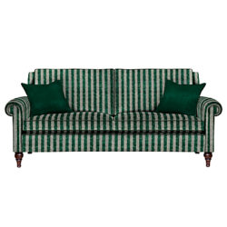 Duresta Kingsley 3 Seater Large Sofa Scirocco Stripe Emerald